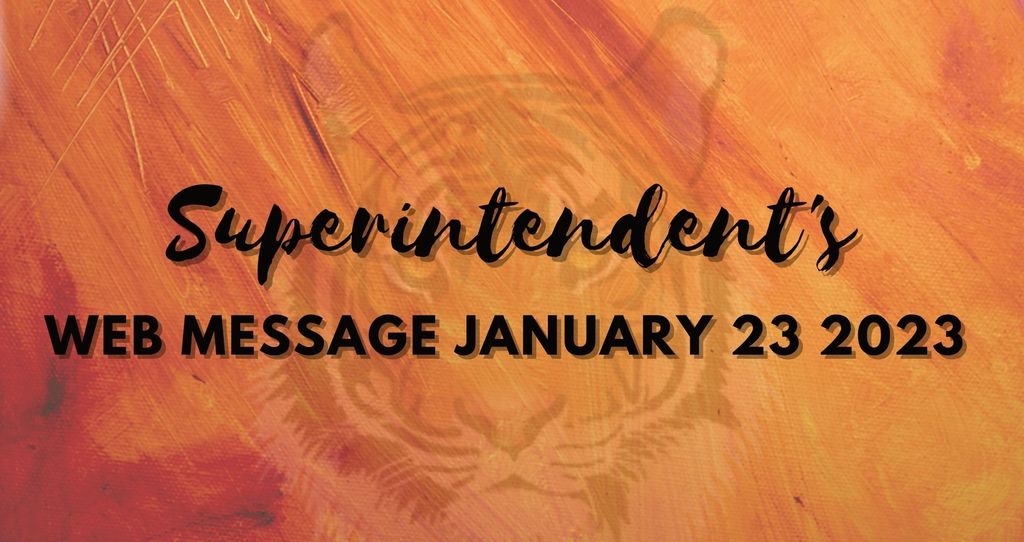 Superintendent's Monthly Message